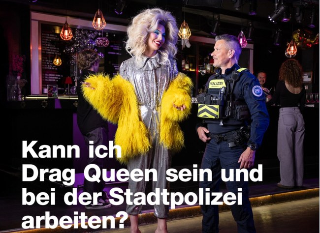 Die Zürcher Stadtpolizei feiert den Pride Month...