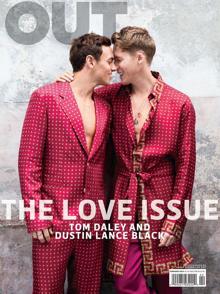 Tom Daley und Dustin Lance Black auf Out Cover