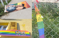 Vandalismus gegen Ehe für alle-Plakate und Fahnen
