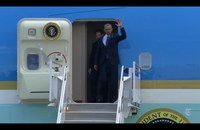 Watch: Barack Obama in Orlando gelandet