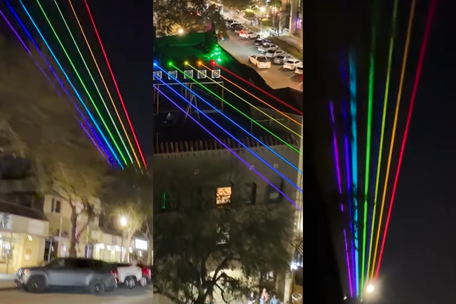 Watch: Den Pride-Fussgängerstreifen haben sie entfernt - aus Protest gibts nun den Pride-Laser