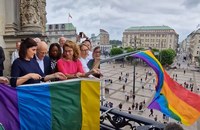 Watch: Hamburg hisst die Regenbogenfahne am Rathaus