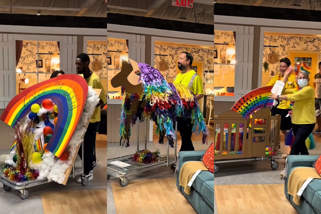 Watch: IKEA-Mitarbeitende feiern ihre eigene Laden-Pride...