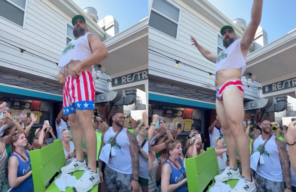 Watch: Jason Kelce' Strip für den guten Zweck geht viral