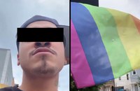 Watch: NYC Gay Bar sucht Mann, welcher Regenbogenfahne bespuckt hat