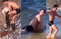 Watch: Shawn Mendes badet im Eisfluss... und die Welt schaut zu!