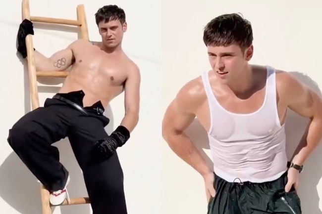 Watch: Tom Daley stand für das Behind The Blinds Magazine vor der Kamera