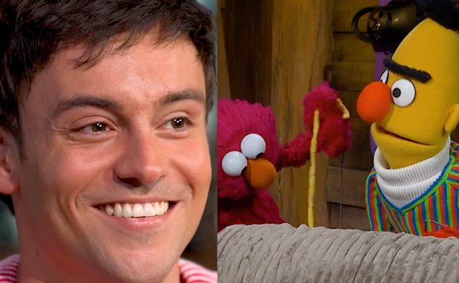 Watch: Tom Daley traf sich für Olympia mit Elmo, Bert und dem Cookie Monster