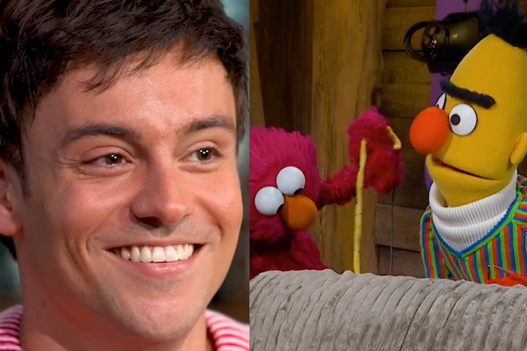 Watch: Tom Daley traf sich für Olympia mit Elmo, Bert und dem Cookie Monster