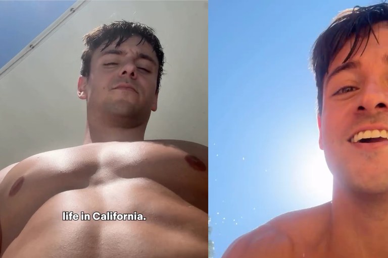 Watch: Tom Daleys Quality Time mit seinem Sohn im Wasserpark