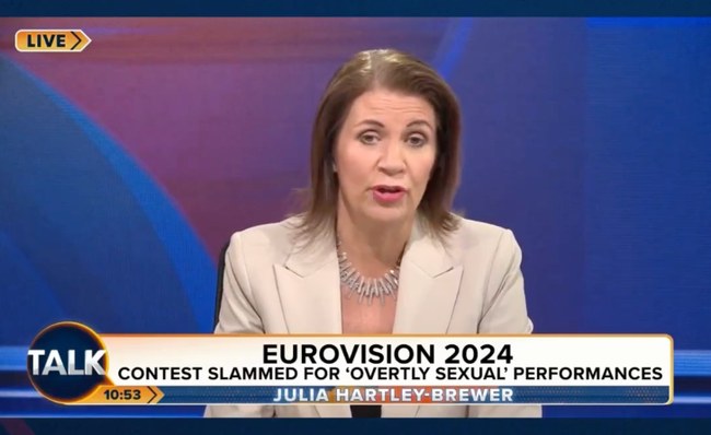 Watch: TV-Moderatorin bezeichnet Eurovision als "gay p*rn film on steroids"