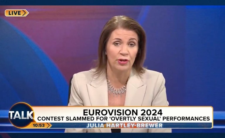 Watch: TV-Moderatorin bezeichnet Eurovision als "gay p*rn film on steroids"