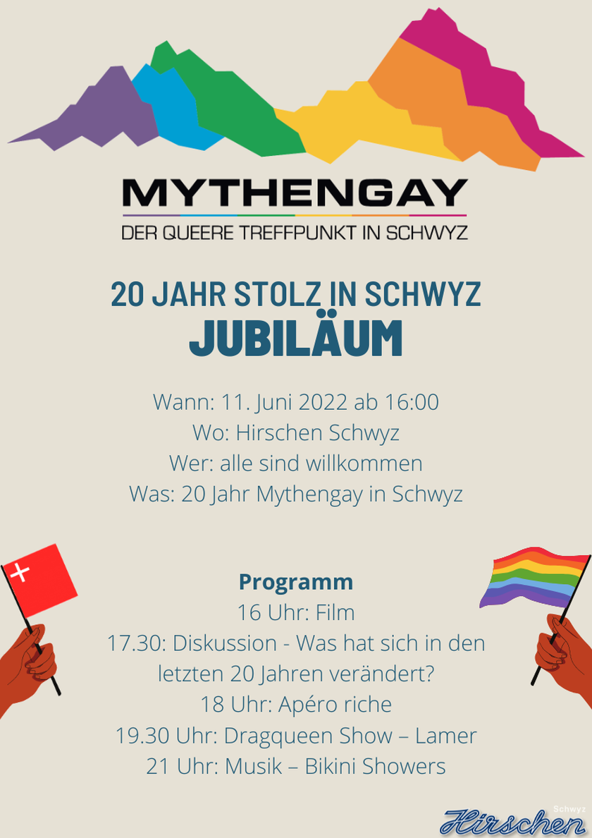 20 Jahre Stolz in Schwyz - Mythengay Jubiläum