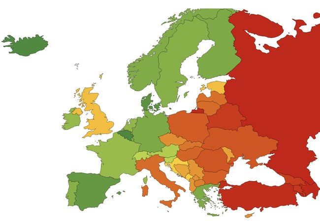EUROPA: Auf welchem Platz steht die Schweiz in der Rainbow Map 2025?