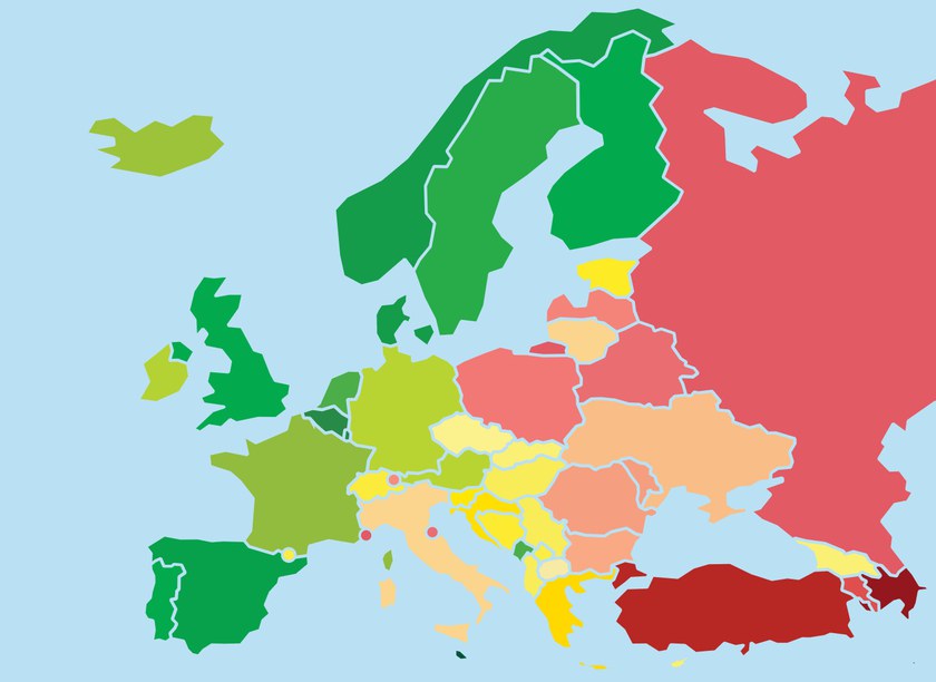 EUROPA: Schweiz im Mittelfeld der LGBTI+ freundlichsten Länder Europas