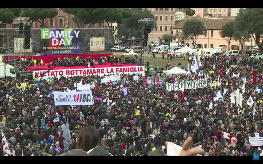ITALIEN: Grossdemonstration gegen Partnerschaftsgesetz