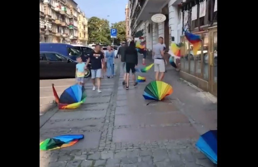 POLEN: Video zeigt Zerstörung eines LGBT-Standes an einem Strassenfest