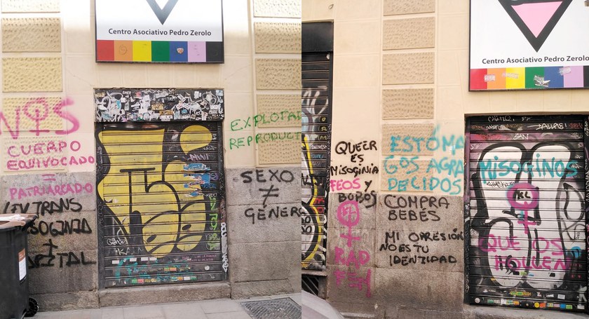 SPANIEN: LGBTI+ Center in Madrid mit Schmierereien verunstaltet