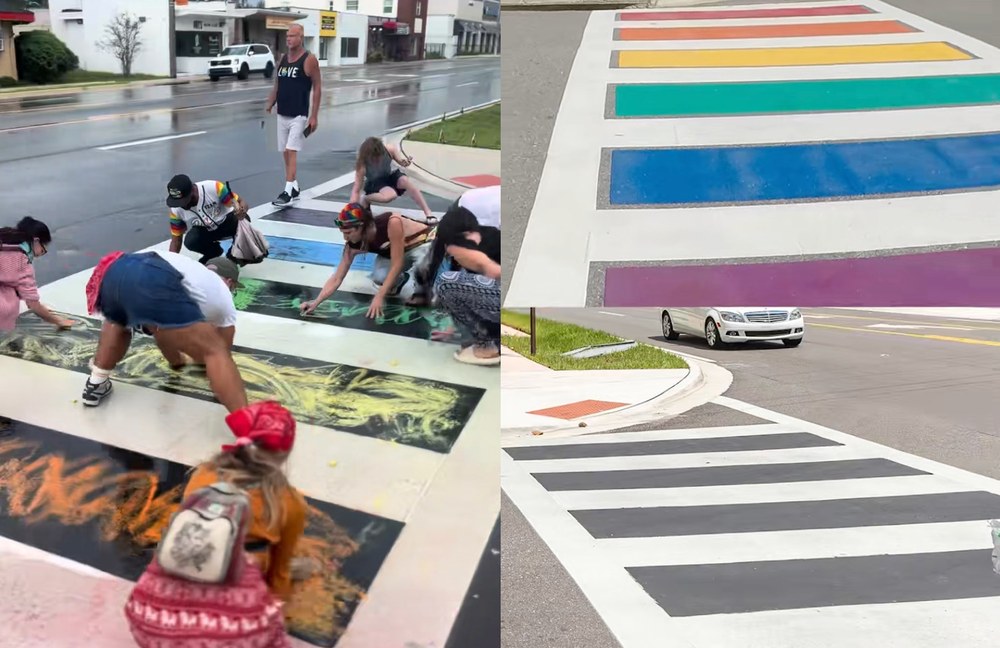 USA: Zeitung verklagt Floridas Regierung wegen zerstörtem Pride-Fussgängerstreifen