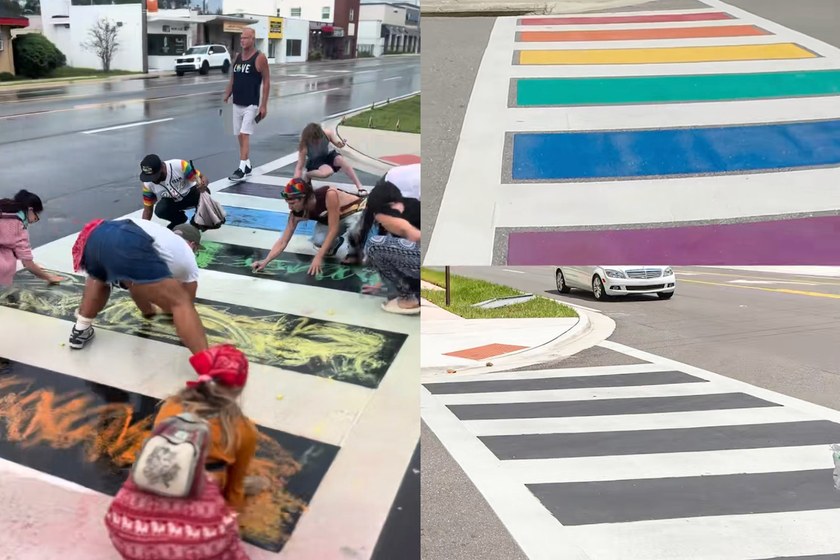 USA: Zeitung verklagt Floridas Regierung wegen zerstörtem Pride-Fussgängerstreifen