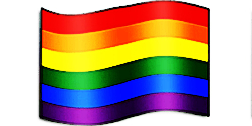 Crossed out gay flag emoji